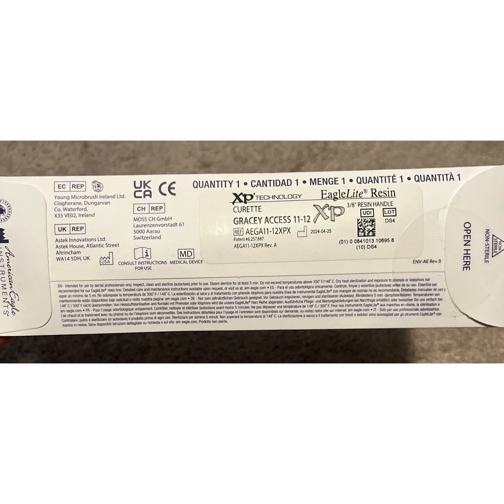 Dental Curette American Eagle XP technology Gracey 11-12 Eagle light resin. New